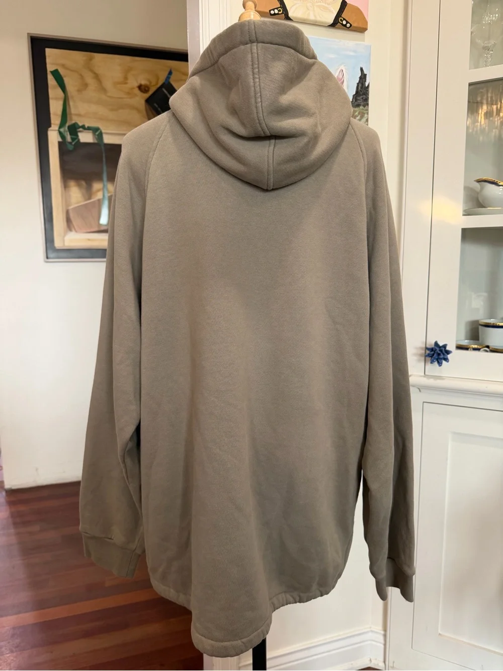 Gucci Taupe Crewneck Hoodie with Green-Red Stripe
